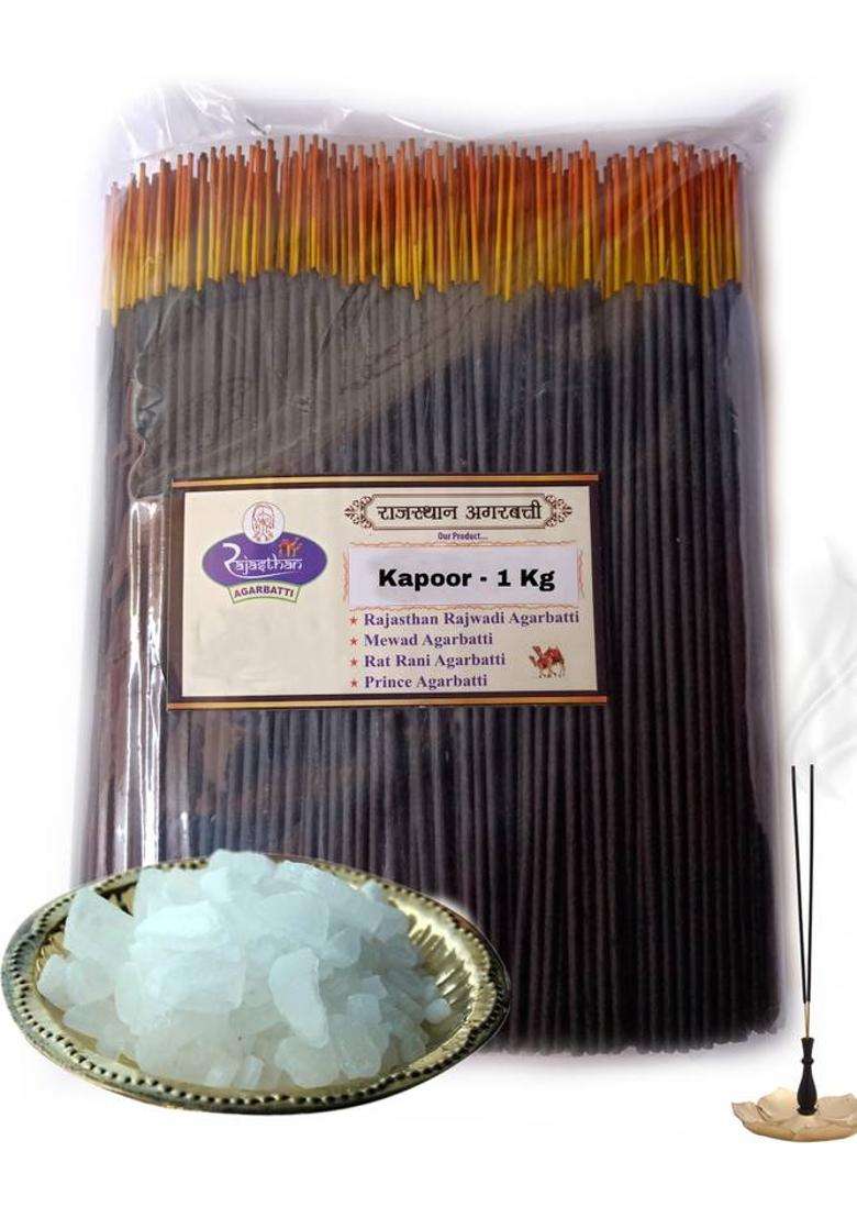 Rajasthan Agarbatti Kapoor ( 1 Kg ) Pure (700 Units Set Of 1) - Indya
