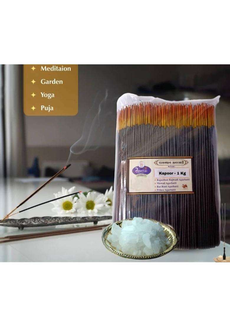 Rajasthan Agarbatti Kapoor ( 1 Kg ) Pure (700 Units Set Of 1) - Indya