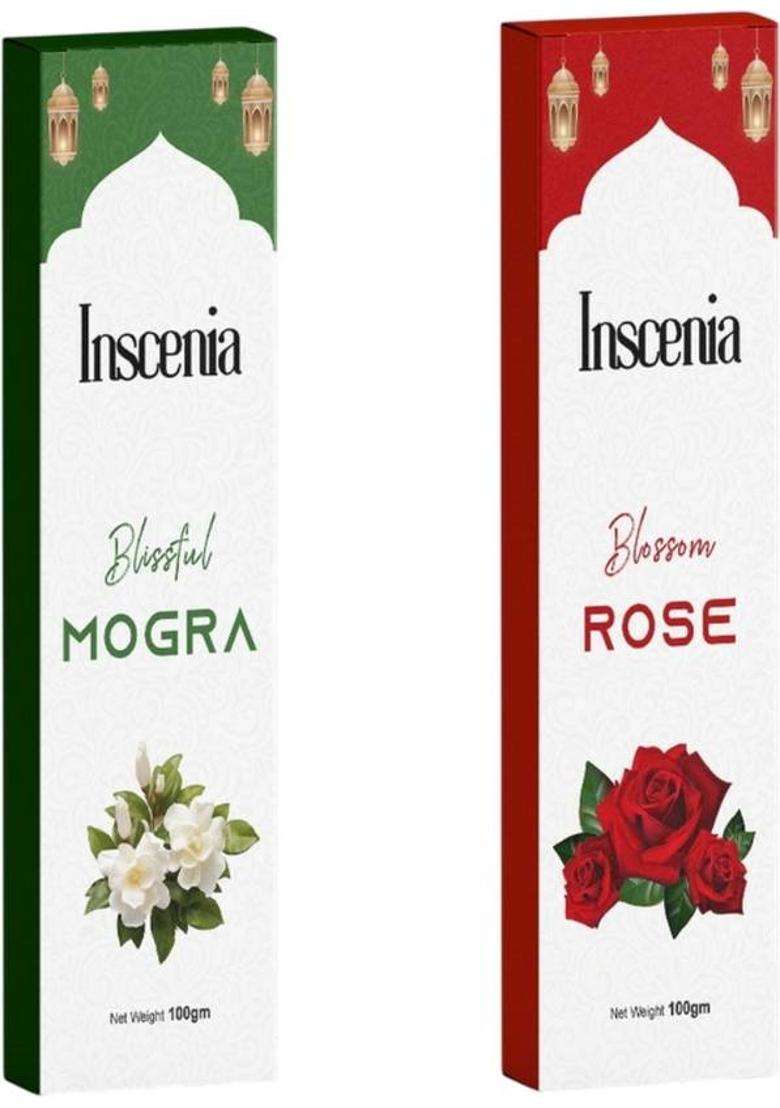 Inscenia RoseMogra Inscense Stick Combo 100Gm (200 G Set Of 1) - Indya