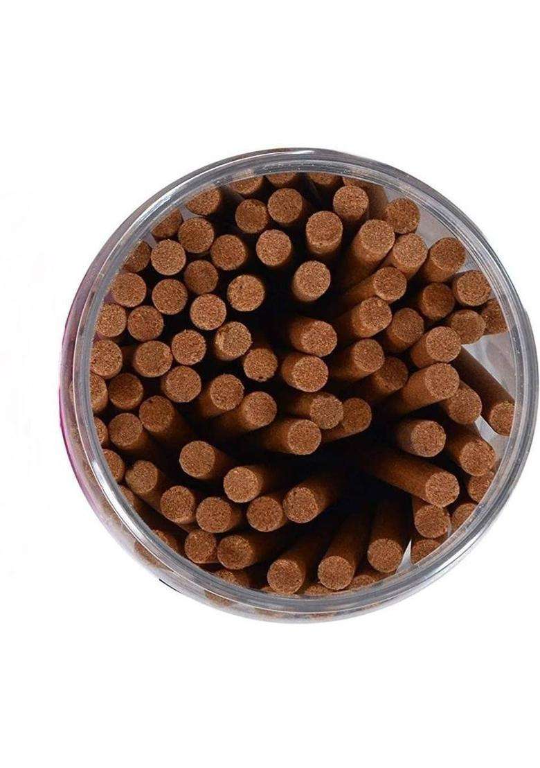 Anwesha Chandan Premium Bambooless Dhoop Sticks Box - 110 Scented Incense 300 Grams Reusable Pet Jar (300 G Set Of 1) - Indya