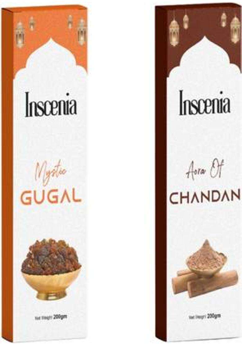 Inscenia ChandanGugal Inscense Stick Combo 200Gm (400 G Set Of 2) - Indya