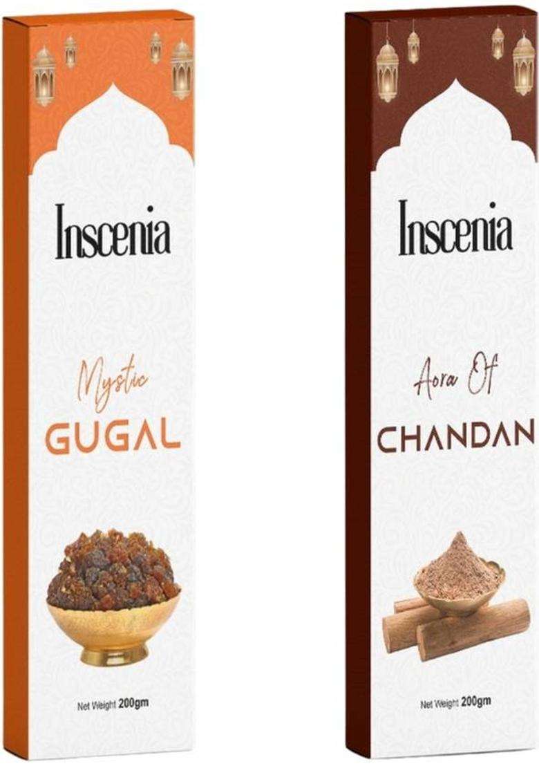 Inscenia ChandanGugal Inscense Stick Combo 200Gm (400 G Set Of 2) - Indya