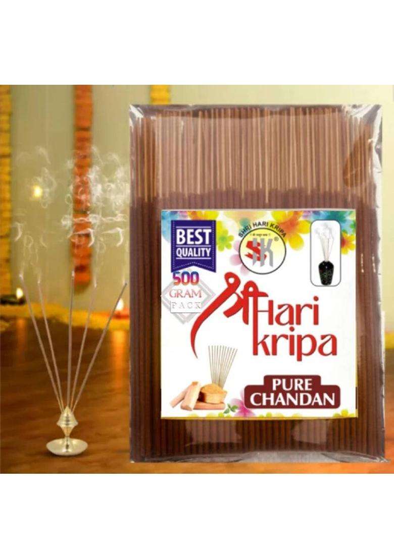 Shri Hari Kripa Pure Whoods Chandan Agarbatti With Fancy Fragarance (.5Kg) Pack Of One. 500 Gram (500 G Set 1) - Indya