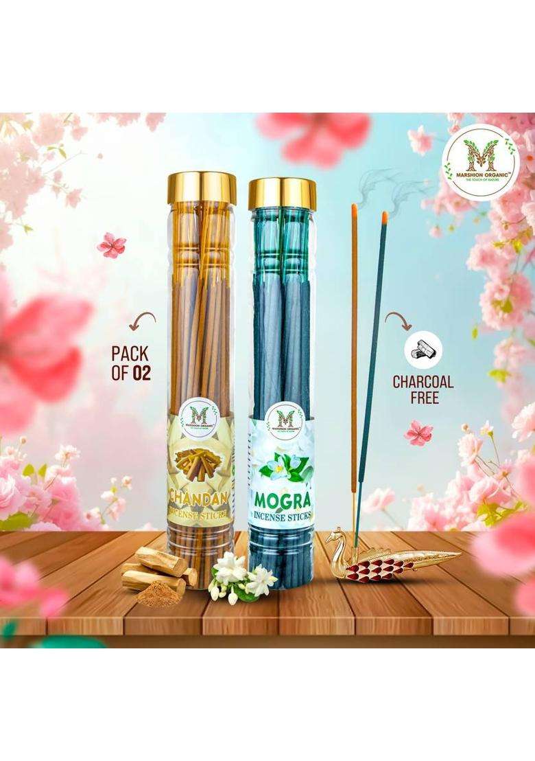 Marshion Organic Chandan + Mogra (200 G Set Of 2) - Indya