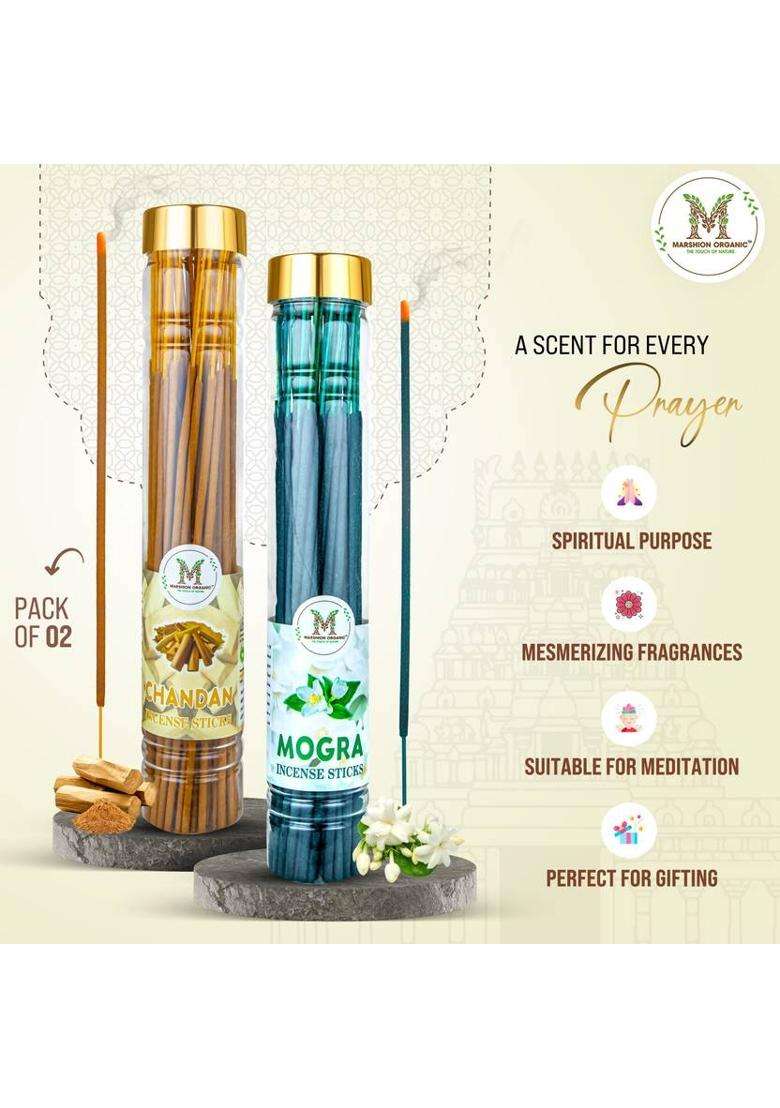 Marshion Organic Chandan + Mogra (200 G Set Of 2) - Indya