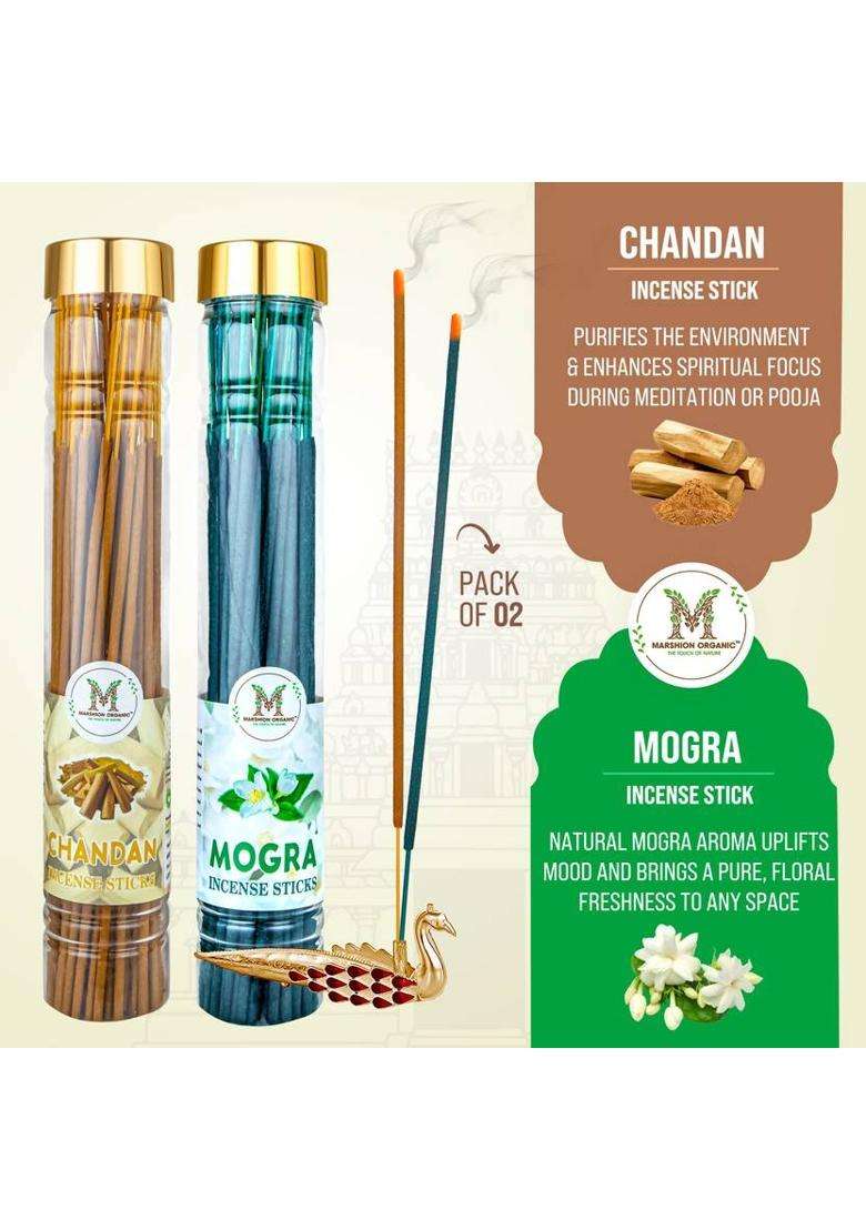 Marshion Organic Chandan + Mogra (200 G Set Of 2) - Indya