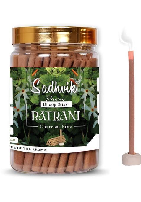 Sadhvik Premium Ratrani Dry Dhoop Incense Sticks Agarbatti 100Gms (100 G, Set Of 1)