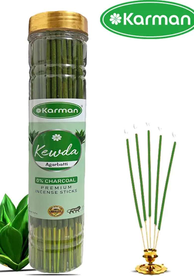 Karman Incense Sticks Variety Pack For Pooja Meditation And Negative Energy Remover Agarbatti MograKewdaRoseChandan 240 400Gm (100 G Set Of 4) - Indya