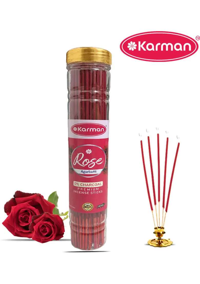 Karman Incense Sticks Variety Pack For Pooja Meditation And Negative Energy Remover Agarbatti MograKewdaRoseChandan 240 400Gm (100 G Set Of 4) - Indya