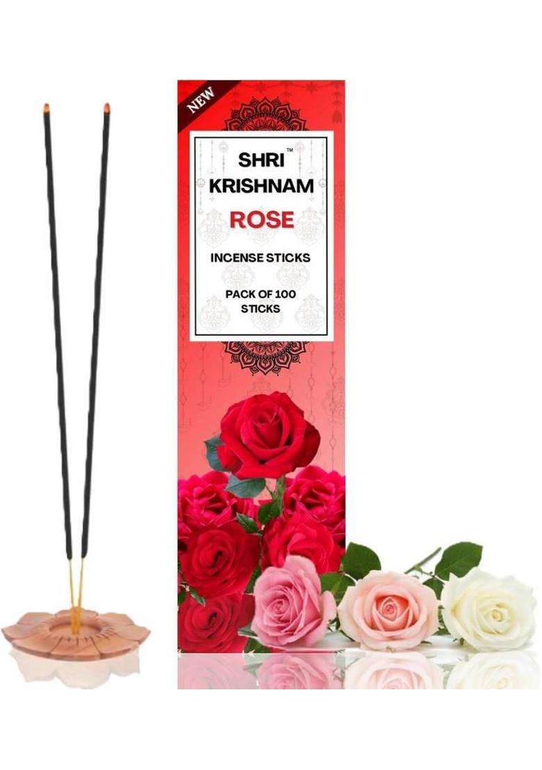 Shri Krishnam Rose & Lavender Agarbatti Pack Of 200 Stick Festive Special Rose (320 G Set 2) - Indya