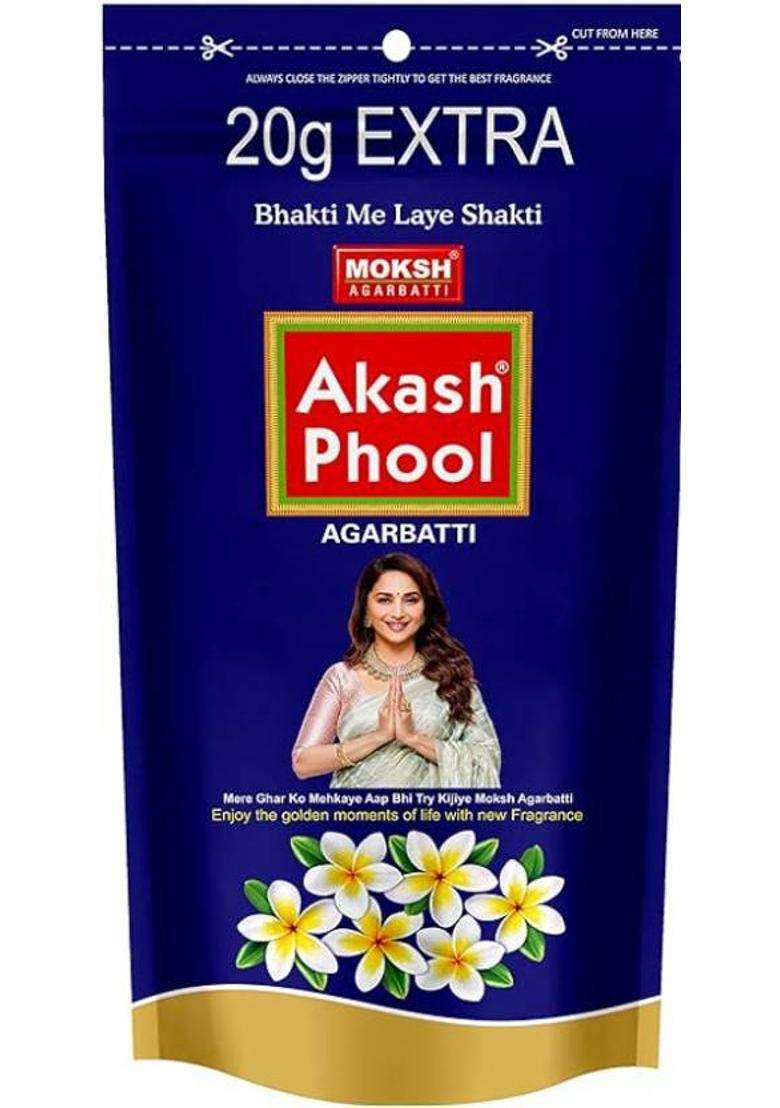 Moksh Akash Phool Agarbatti (110 G Set Of 4) - Indya