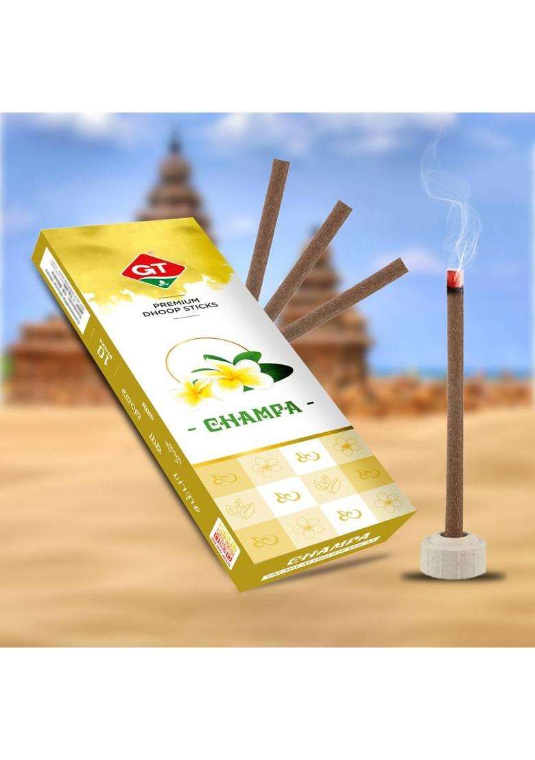 Gt Premium Dhoop Sticks Champa For Pooja StickBamboo LessFor Meditation Need Jain (120 Units Set Of 1) - Indya