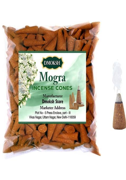 Dmoksh Trendy Mogra Dhoop Cones Fragrance Incense Sticks For Puja Item 100G 51 Pcs Jasmine
