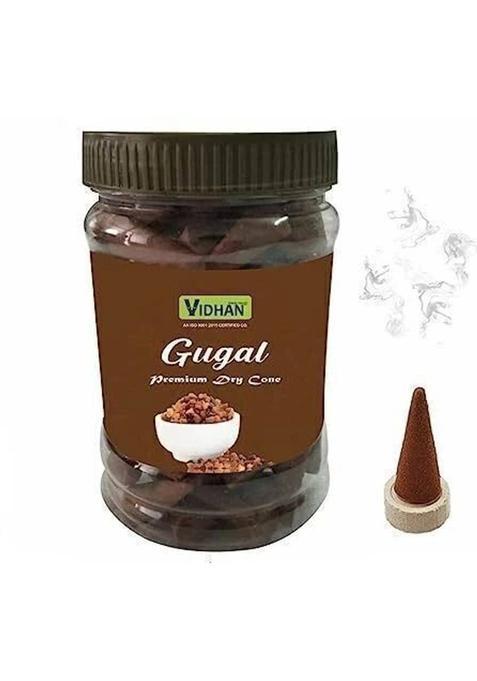 Vidhan Cones (Guggal) Premium Jar 100Gm No Bamboo Charcoal Pooja Dhoop Cone Guggul