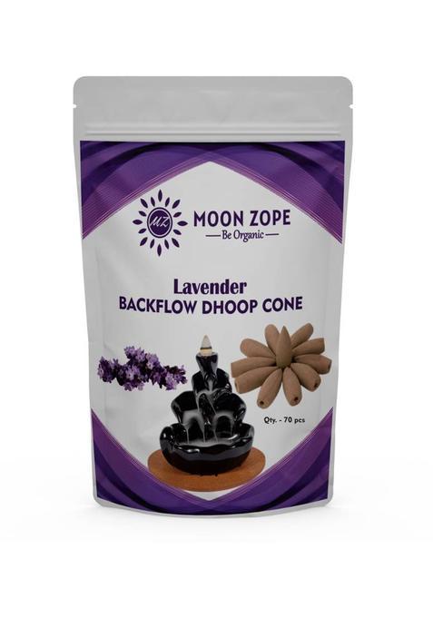 Moon Zope Backflow Incense Cone For Pooja Smoke Fountain Dhoop Cones Fragrance Lavender (Pack Of 70)