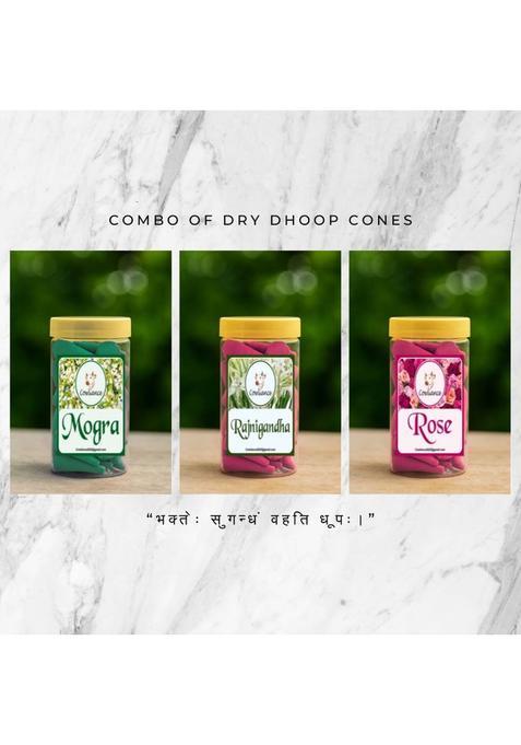 Cowliance Meditation Prayer Yoga Relaxation Cleansing Energy And Daily Spiritual Practices Jasmine Lily Rose Dhoop (Pack Of 3)