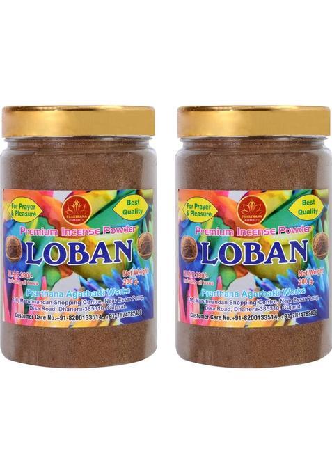 Prarthana Combo Pack Of Loban Powder 400 Gm Premium Dhoop (2 Jar 200Gm Each) Charcoal Free/Pollution Free (Total 400Gm) Powder/Dhoop Bati/Agarbatti Guggul (Pack 2)