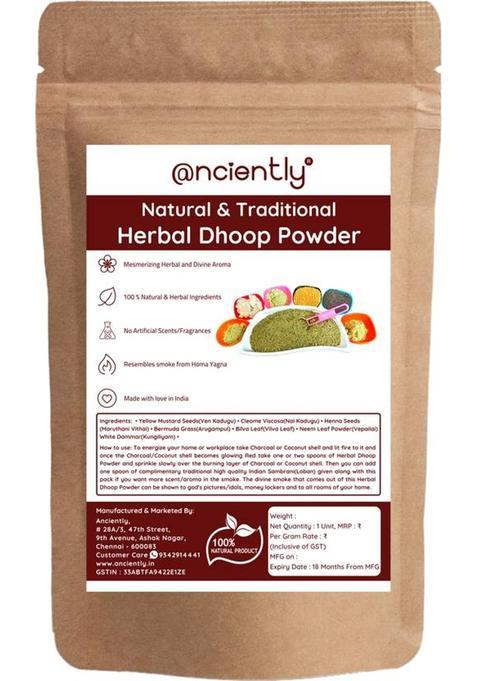 Anciently No Artificial Scents 100% Pure Natural Herbal Dhoop Powder 100G