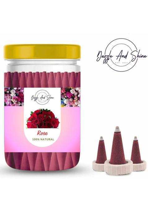 Dazzle And Shine Non - Toxic Gulab Incense Dhoop Cones I Rose (Pack Of 80)