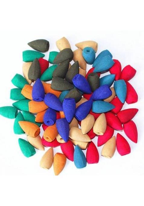 Inindia Mixed Backflow Incense Dhoop Cones Rose Sandal (Pack Of 60)