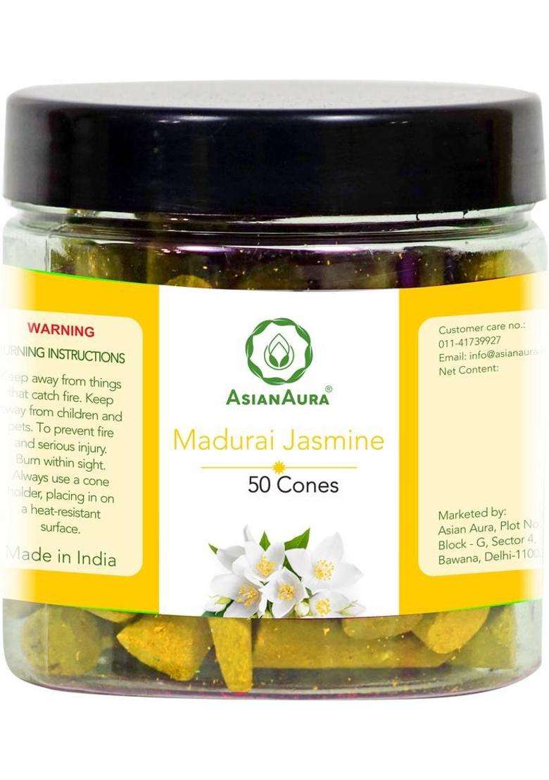 Asian Aura 50 Cones Jasmine Dhoop (Pack Of 50) - Indya