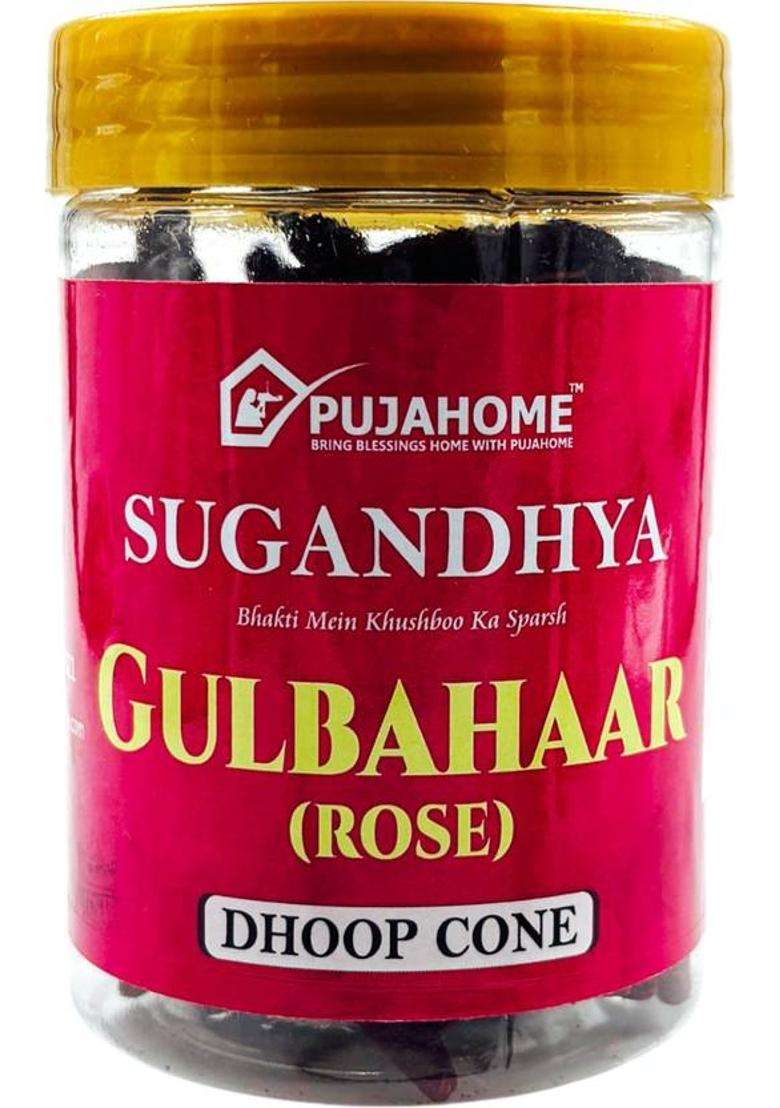 Pujahome Rose Dhoop Cones - Premium And Organic Rose 100 Gram Pack Of 2 (Pack 2) - Indya