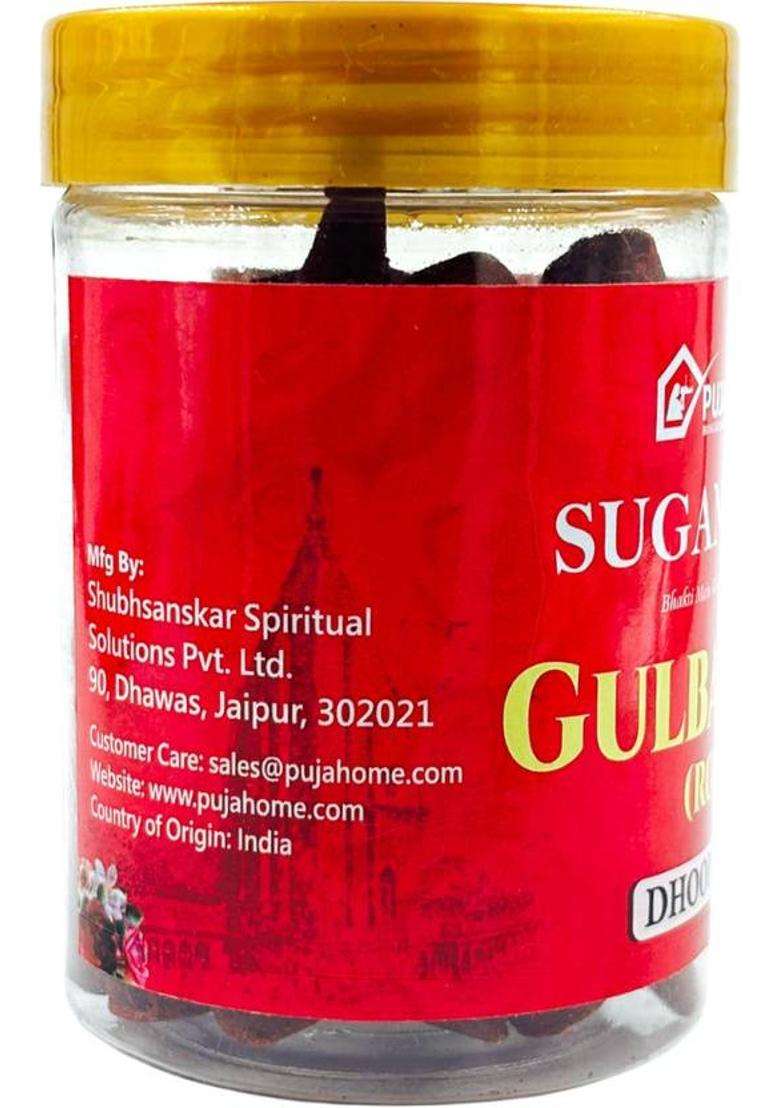 Pujahome Rose Dhoop Cones - Premium And Organic Rose 100 Gram Pack Of 2 (Pack 2) - Indya