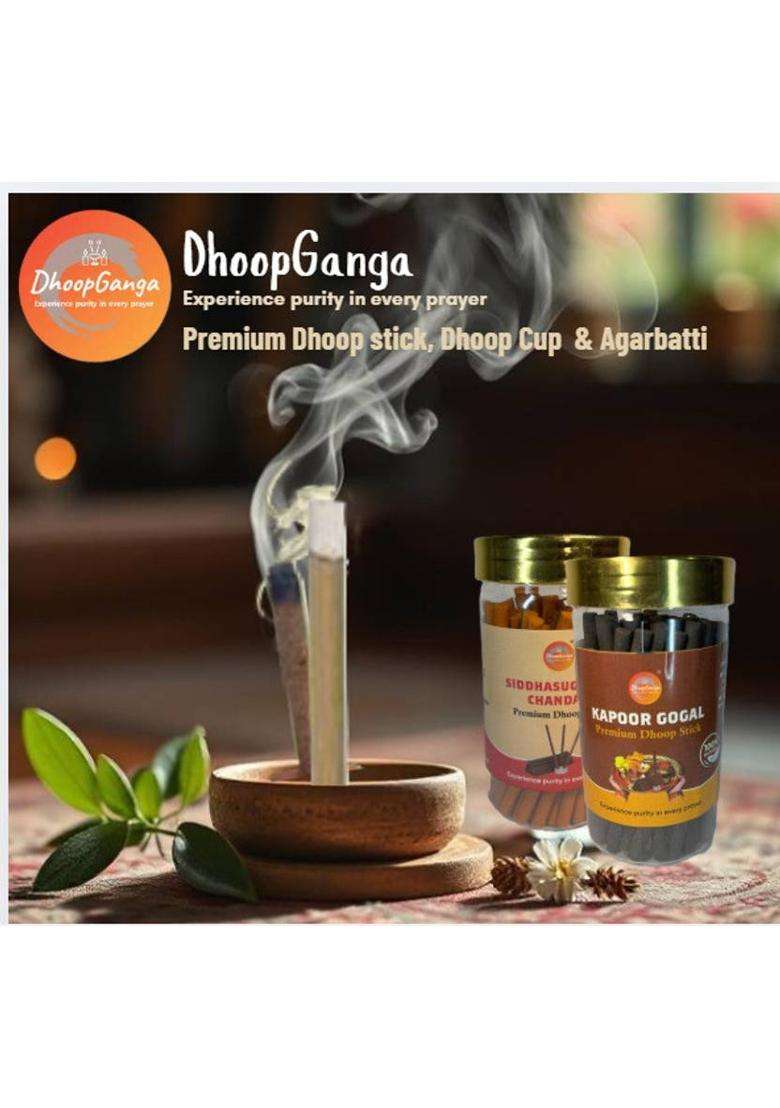 Dhoopganga 6 In 1 Premium Dhoop Sticks 100 Gm Each Ideal For Pooja & Meditation Rose Guggul Sandal Frankincense (Pack Of 6) - Indya