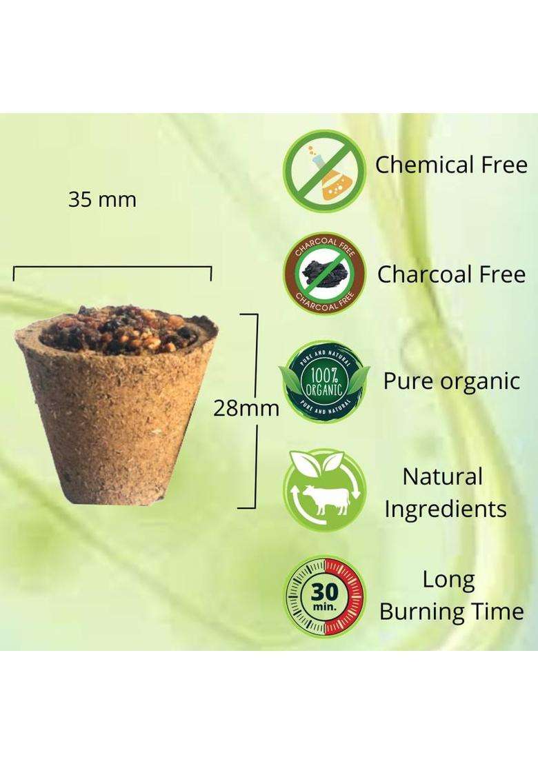 Gaumayam Organic Havan Cups Sambrani Dhoop For Pooja- JatamansiSambraniDevar Wood (Pack Of 3) - Indya
