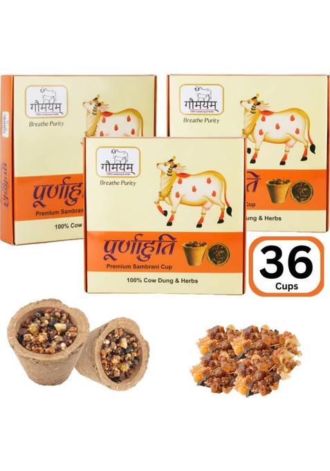 Gaumayam Organic Havan Cups Sambrani Dhoop For Pooja- JatamansiSambraniDevar Wood (Pack Of 3)