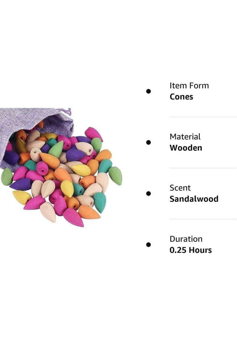 Anjana Creationss Smoke Fountain Cones Backflow Incense Cone With Fragrances (Pack Of 30) Lavender Rose Jasmine Dhoop - Indya