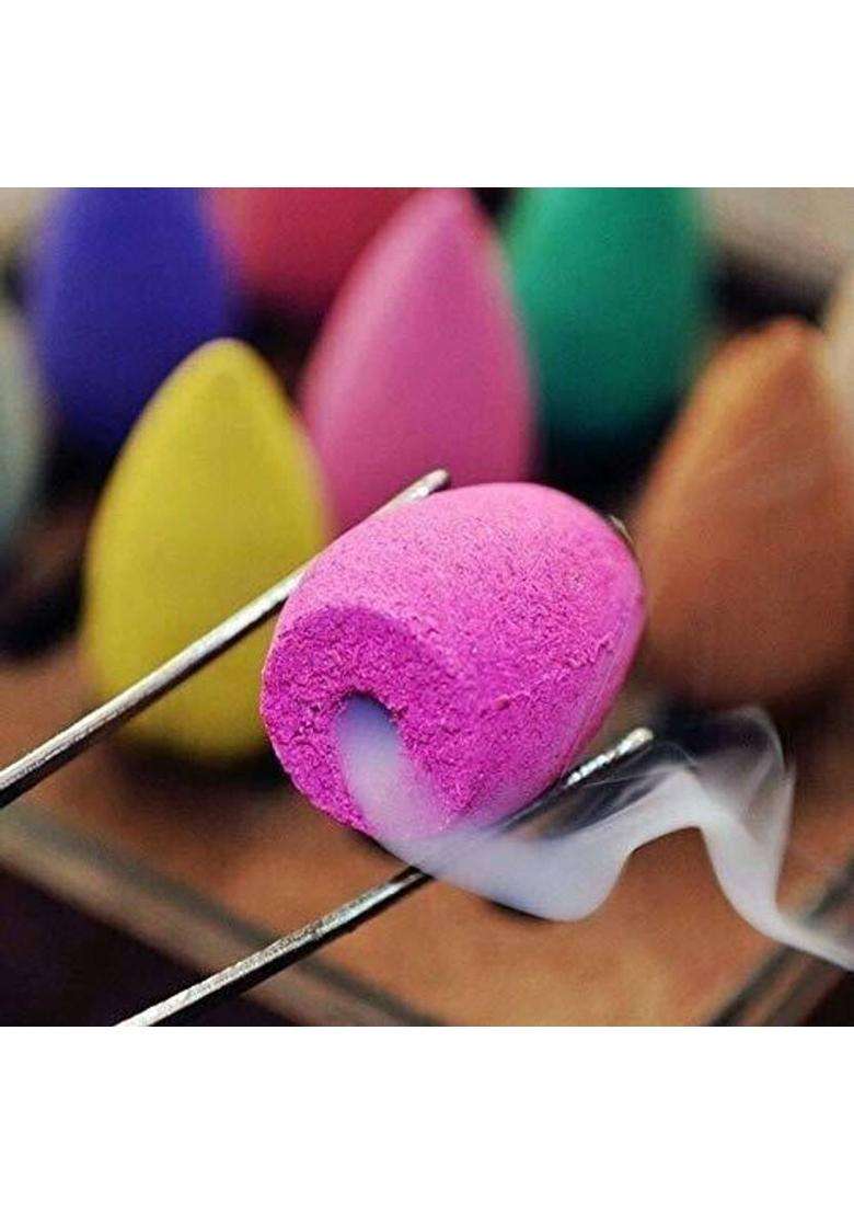 Anjana Creationss Smoke Fountain Cones Backflow Incense Cone With Fragrances (Pack Of 30) Lavender Rose Jasmine Dhoop - Indya