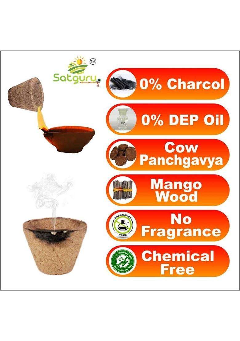Satguru Cow Panchgavya Dhuni Cups (Empty) Sambrani Dhoop (Pack Of 120) - Indya