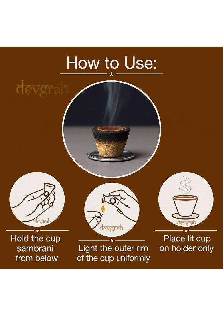 Devgrah Sambrani Dhoop Cup For Pooja Loban Guggul Havan (Pack Of 10) - Indya