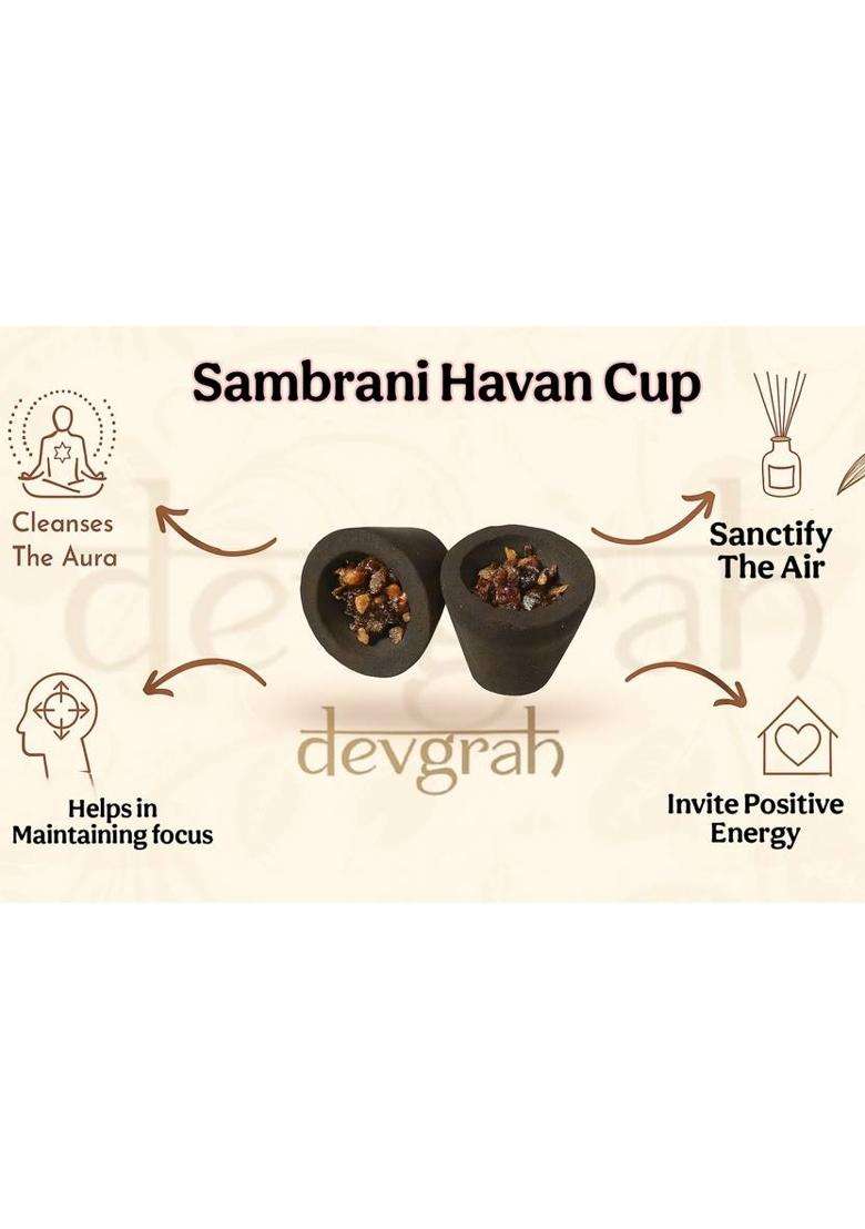 Devgrah Sambrani Dhoop Cup For Pooja Loban Guggul Havan (Pack Of 10) - Indya
