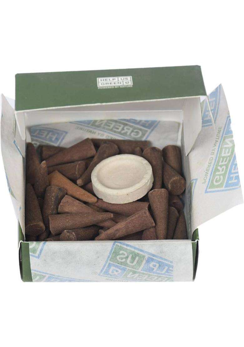 Help Us Green Natural Dhoop Cones Nagchampa Fragrance - 80 (Pack Of 2) - Indya