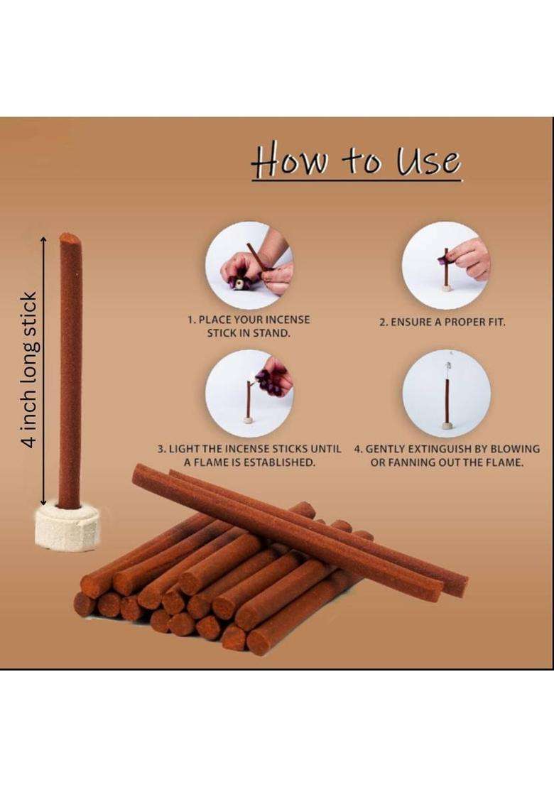 Ninty Charcoal-Free Dhoop Sticks Bamboo-Less Ideal For Prayer Yoga & Relaxation Sandal (Pack Of 3) - Indya