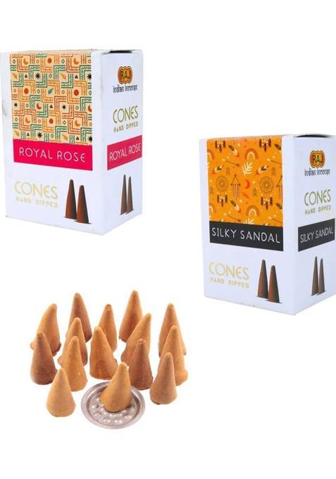 Uniqon Pack Of 2 (100G Cones Per Pack) Multi-Fragrance Hand Dipped Incense Dhoop Sandal (Pack 2)