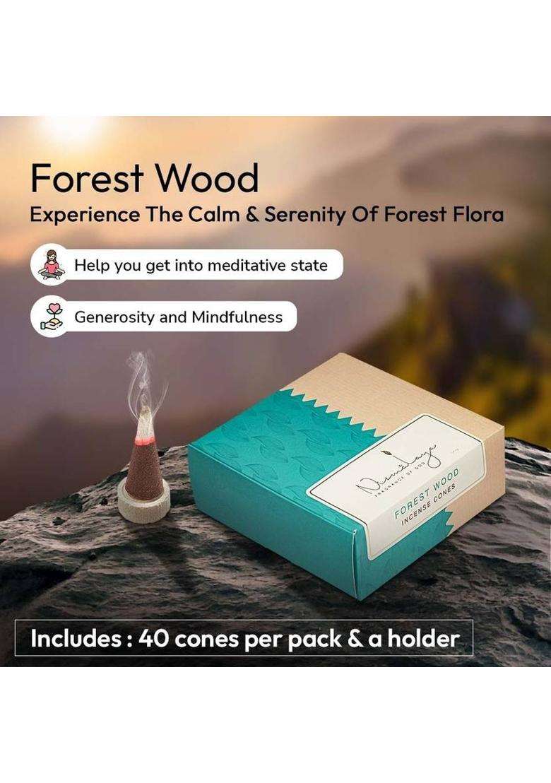 Nirmalaya Natural Forest Wood Incense Cones For Pooja Organic Dhoop Cone (Pack Of 40) - Indya