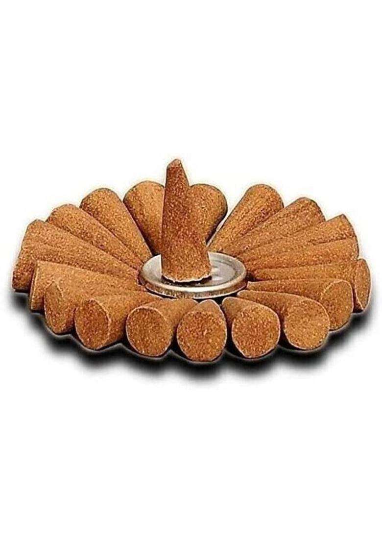 Vidhan Cones (Sandal)Premium Jar 100Gm No Bamboo Charcoal Pooja Dhoop Cone Woody - Indya
