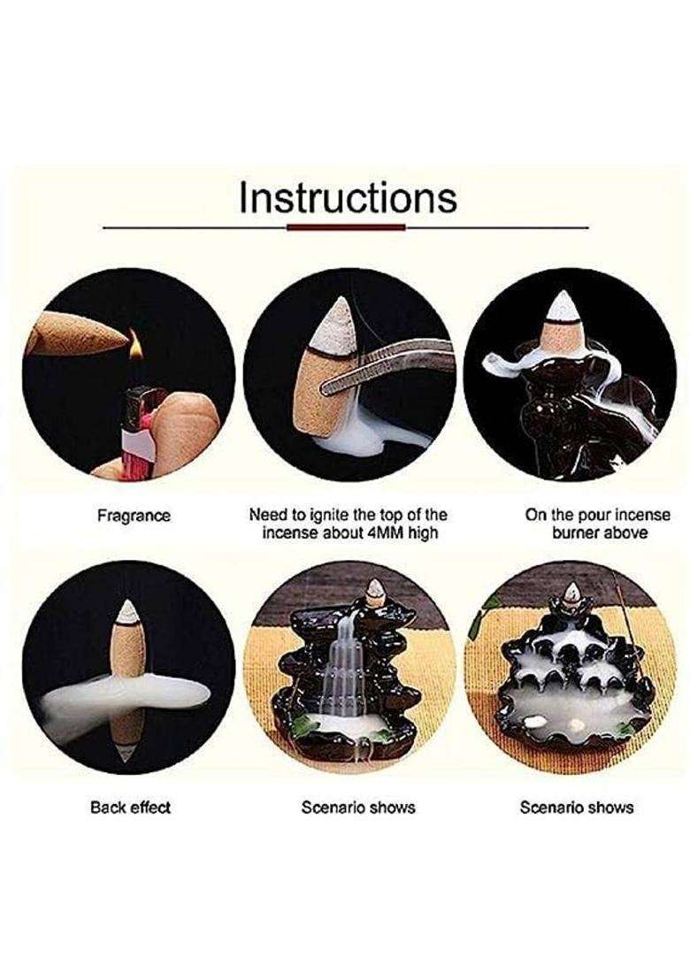Bzilo Only 90 Backflow Smoke Cone Waterfall Incense For Puja Cones I39 Blossom Dhoop - Indya