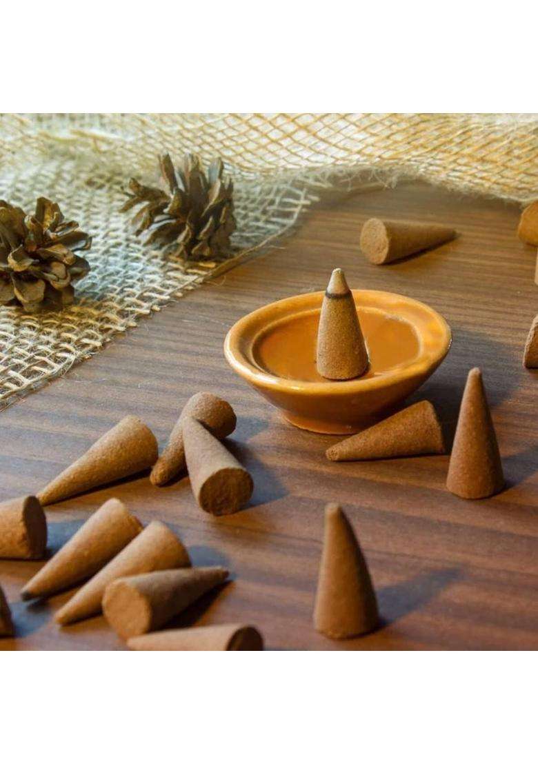 Rfg Chandan Dhoop Cones For Pooja Organic Dry With Fragrance 100 Gram Sandal - Indya