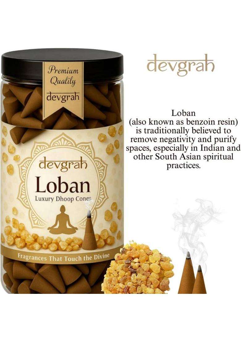 Devgrah Rose & Loban Dhoop Cone(100G Each) Charcoal-Free Handmade Incense Cone - Rose Sandal (Pack Of 2) - Indya