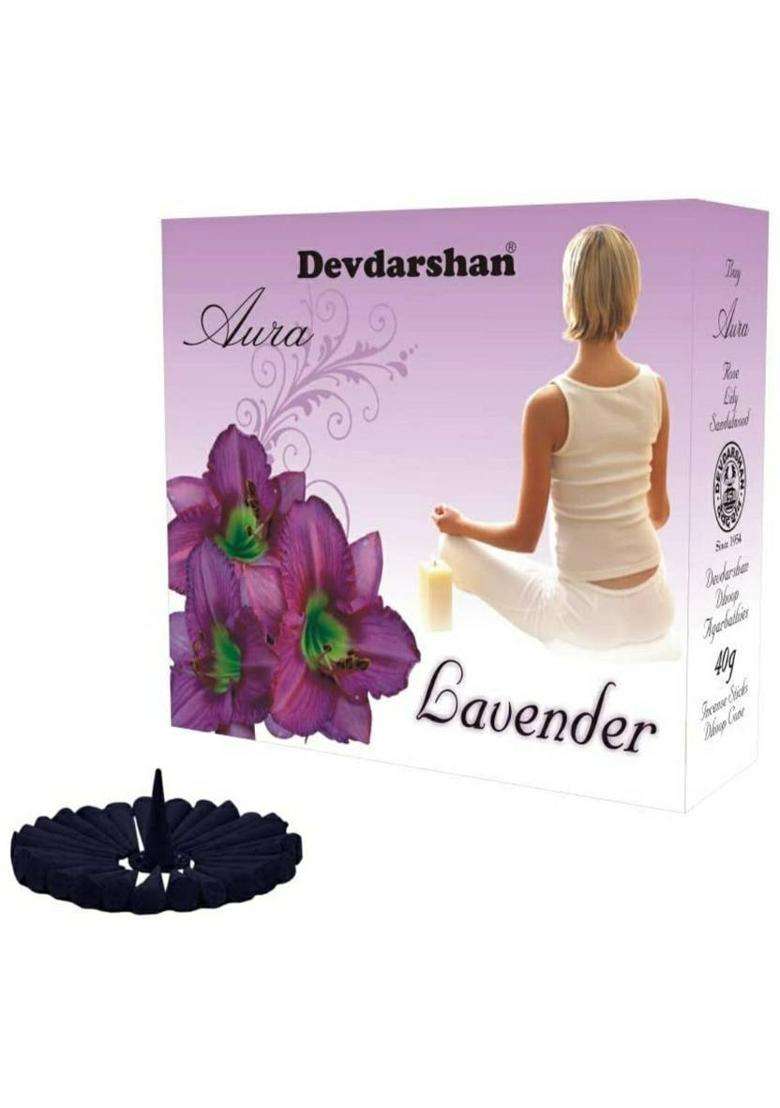 Devdarshan Aura Dry Dhoop Cones (Lavender Sandalwood Rose Lily) (2 Packs Of 12 Units Each) Rose (Pack 48) - Indya