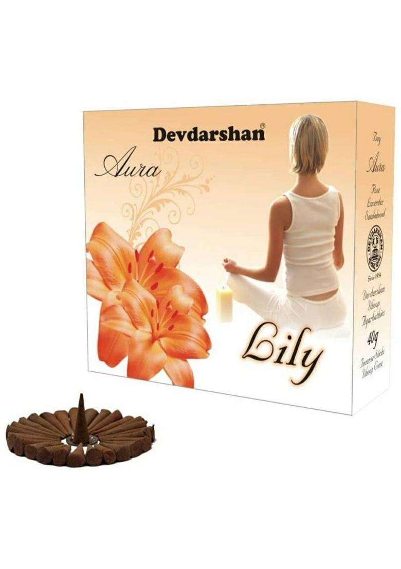 Devdarshan Aura Dry Dhoop Cones (Lavender Sandalwood Rose Lily) (2 Packs Of 12 Units Each) Rose (Pack 48) - Indya