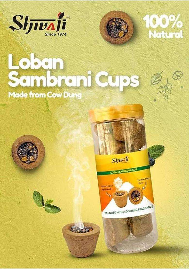 Shivaji Guggal Loban Sambrani Cup (10 Cups/Pack) Pack Of 4. Total 40 Cups. Non-Charcoal Guggul Dhoop (Pack 4) - Indya