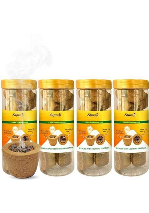 Shivaji Guggal Loban Sambrani Cup (10 Cups/Pack) Pack Of 4. Total 40 Cups. Non-Charcoal Guggul Dhoop (Pack 4)