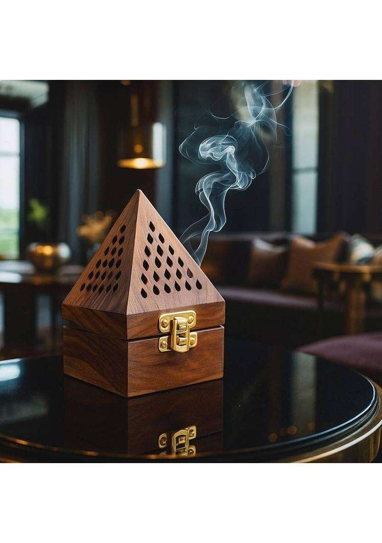 Zyvontra Wooden Sambrani Dhoop Stand For Pooja Room & Mandir Use - Indya