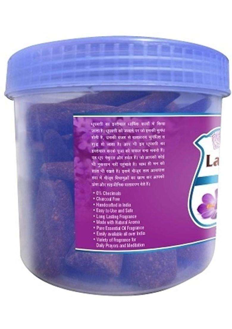 Wqt Incense Dhoop Cones Lavender 150Gm. Pack Of 3 Best For Puja Meditation & Home (Pack 3) - Indya