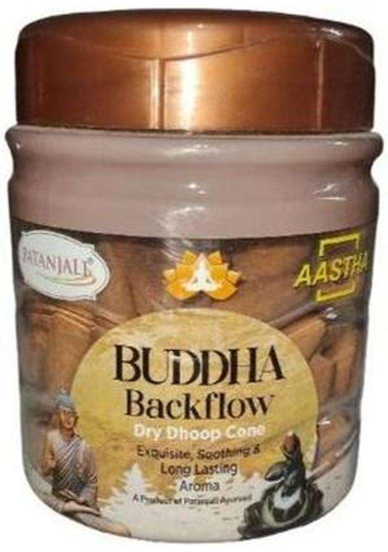 Aastha By Patanjali Dry Cone Budha Backflow Woody Dhoop - Indya
